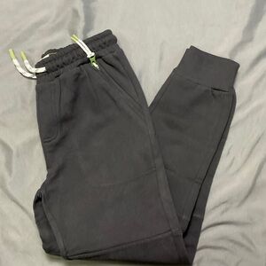 Mini Boden Warrior Knee Joggers - Black with Neon Lime Drawcord